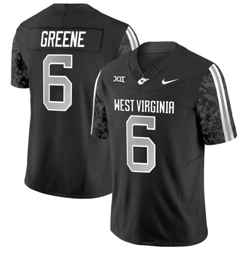 Youth Black West Virginia Mountaineers #6 Garrett Greene F.U.S.E. Stitched Jersey